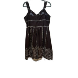 Sandra Darren Brown Sun Dress Size 16 Boho Festival Cruise Side Zip